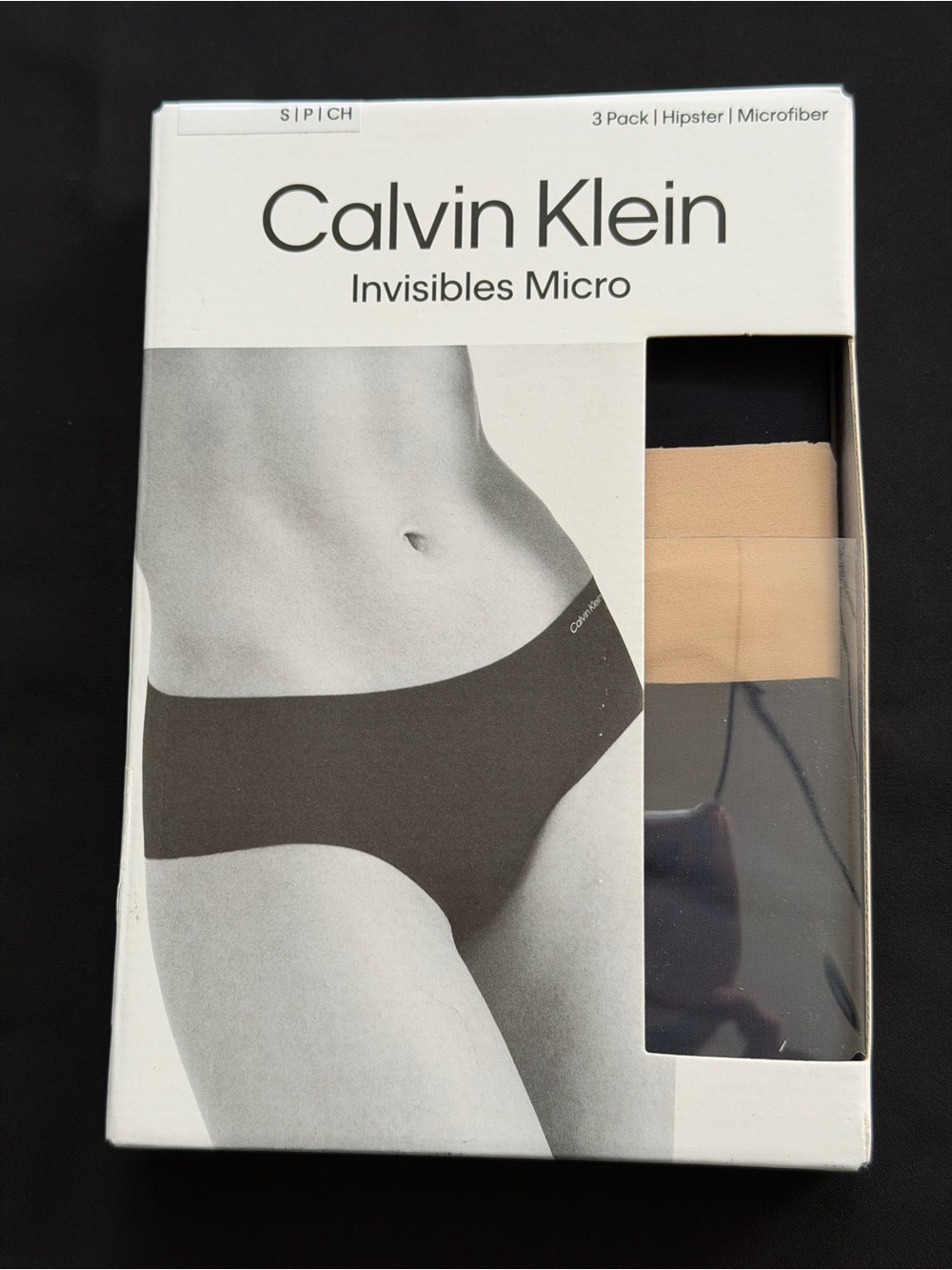 Calvin Klein Invisibles Micro Hipster 3-Pack - Black & Beige Size S